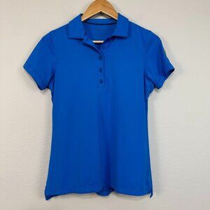 Peter Millar Women's Golf Polo Shirt Short Sleeve Royal Blue Patch Size Small